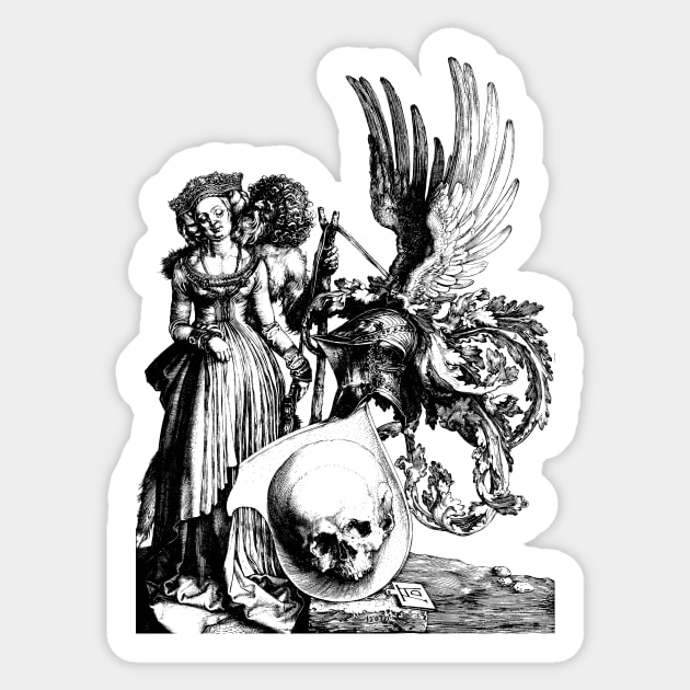 Coat of Arms with a Skull - Albrecht Dürer Sticker by themasters